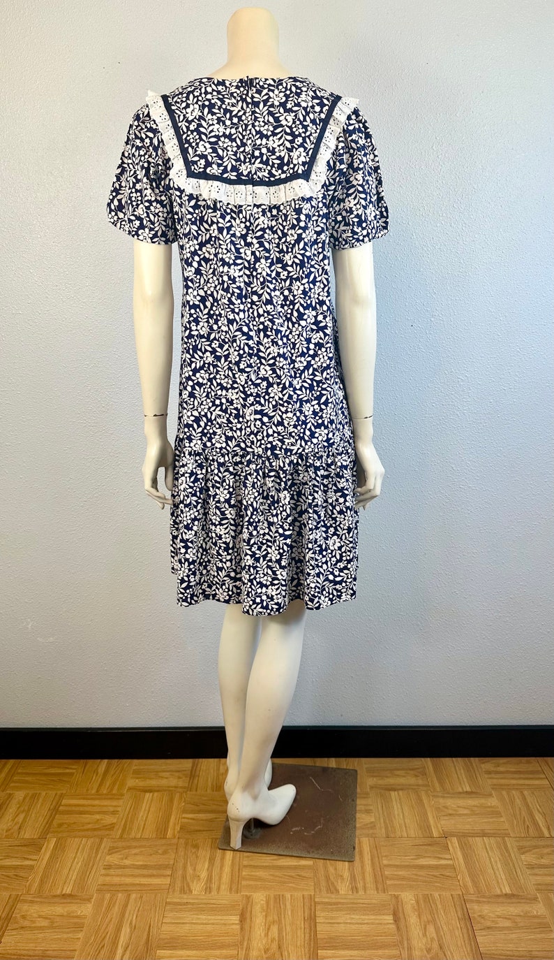Sweet Navy Blue Floral Vintage Short Muumuu, Made by RM, Size Small - Etsy