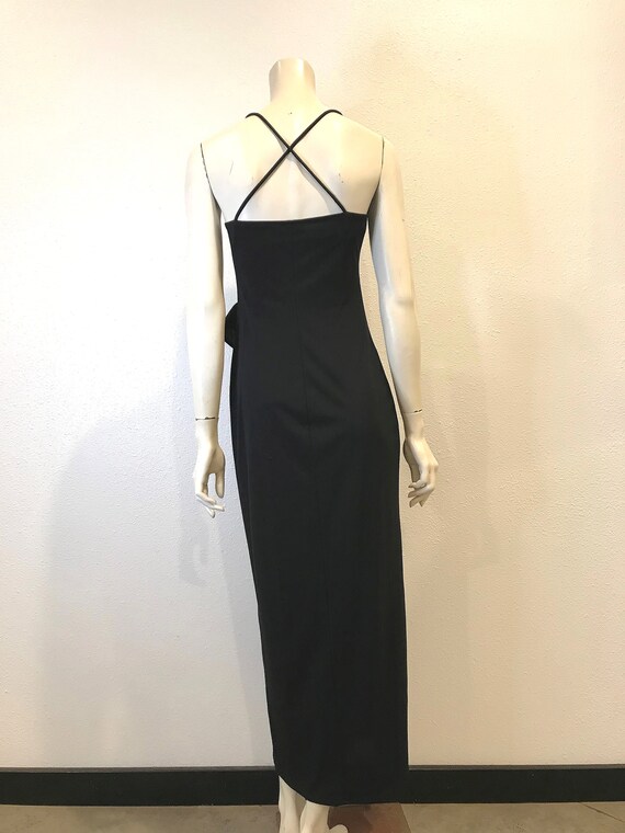 1980's Disco Black Long Dress - image 3