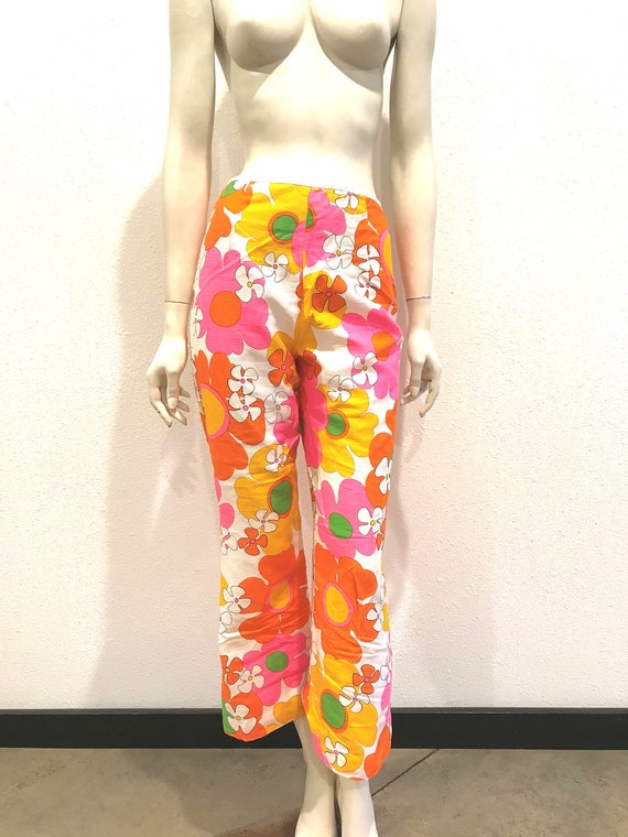 Vintage 60's Hippie Floral Bell Bottoms