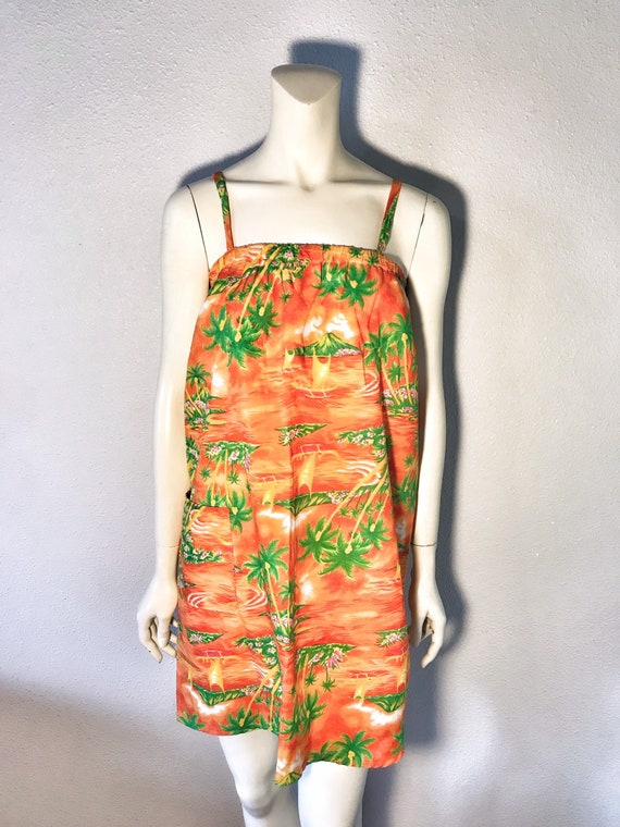 Sweet 80’s Hawaiian Print Dress, Made in Hawai’i