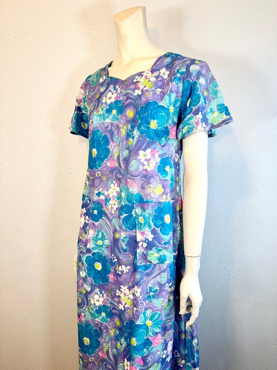 60's/70's Floral Gown, OAK, Small/Medium - image 2