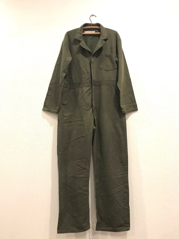 Vintage Navy US Military Coveralls, Army Green, Si