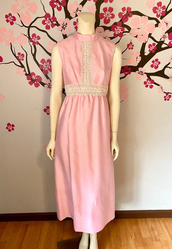 1960's Sweet Vintage Pink Maxi Dress or Gown, OAK - image 1