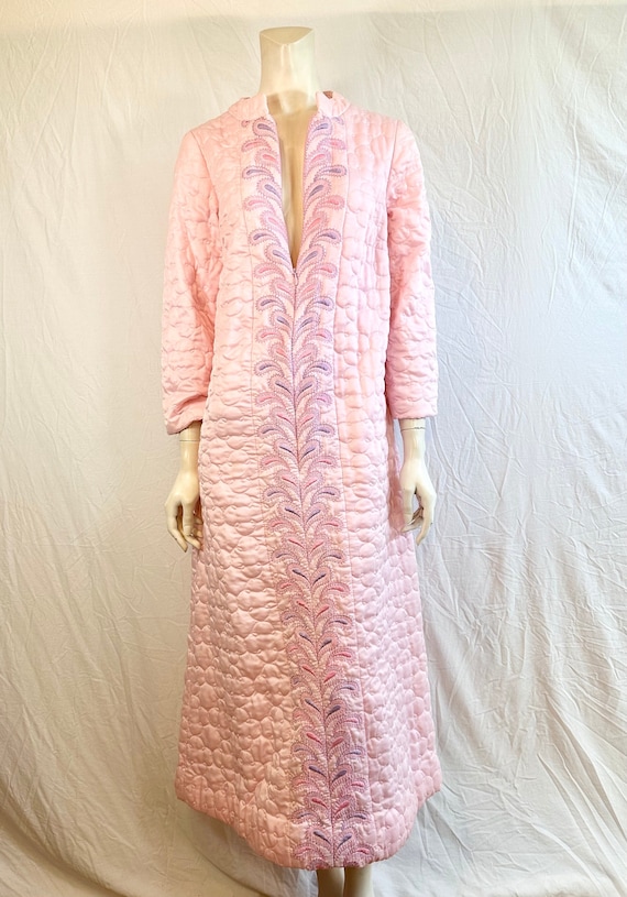 Vintage Sears Pink Quilted Robe, Small