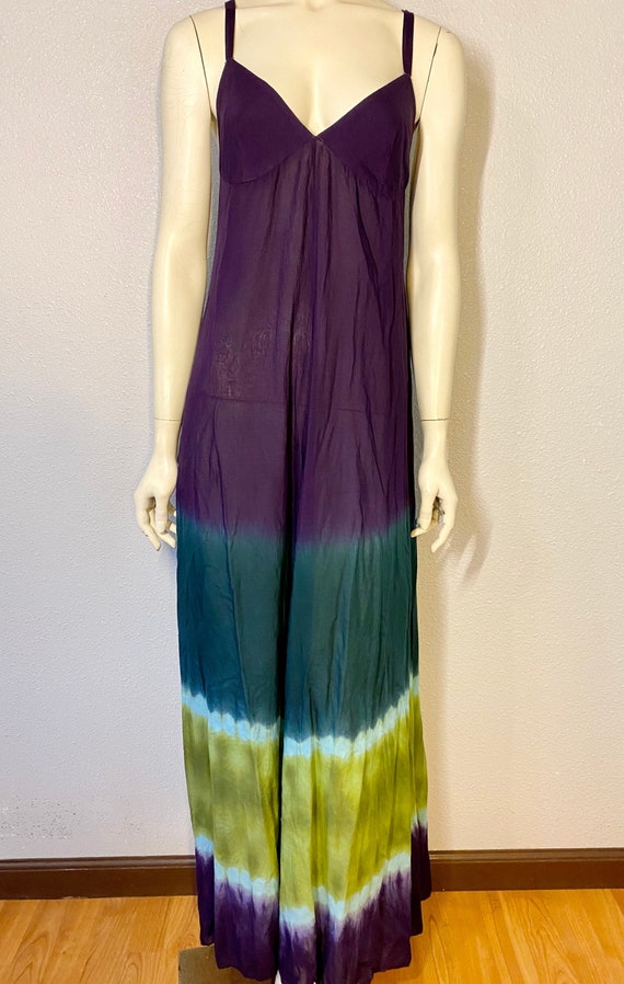 Vintage Ombre Tye Dyed Sheer Maxi Dress