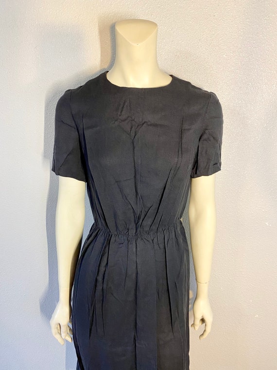 1960's Simple Black Dress, Size Small - image 5