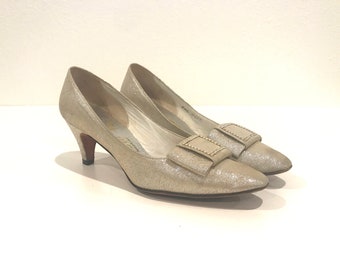 Vintage 1950's Silver Sparkly Wedding Shoes, By Amano Bootier McDonalds