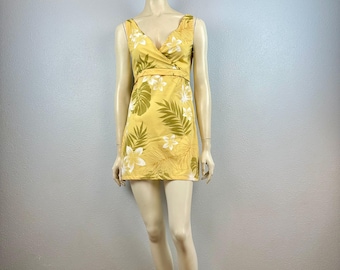 Sweet Hawaiian Floral Print Mini Dress, Size X-Small, Unbranded