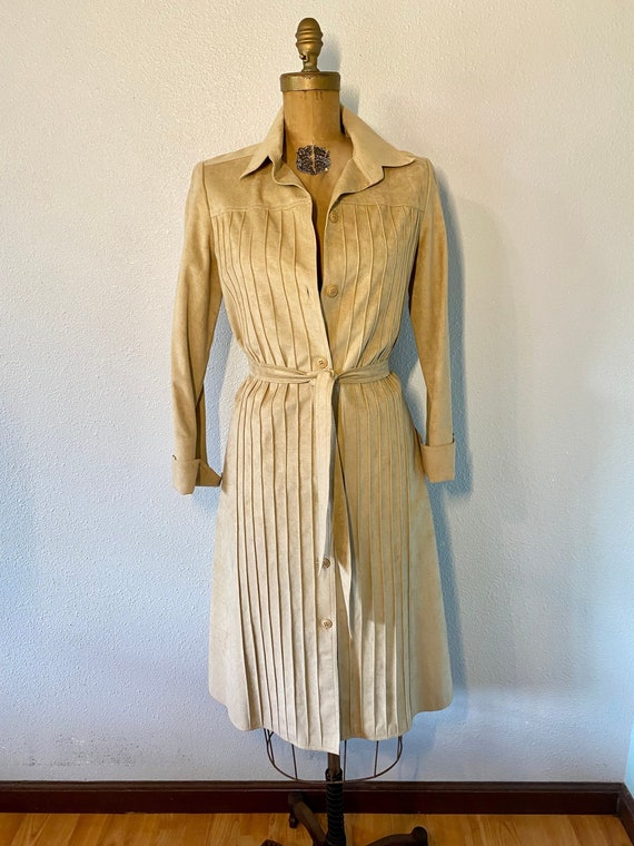 Vintage UltraSuede Long Coat By Gino Rossi For Wil