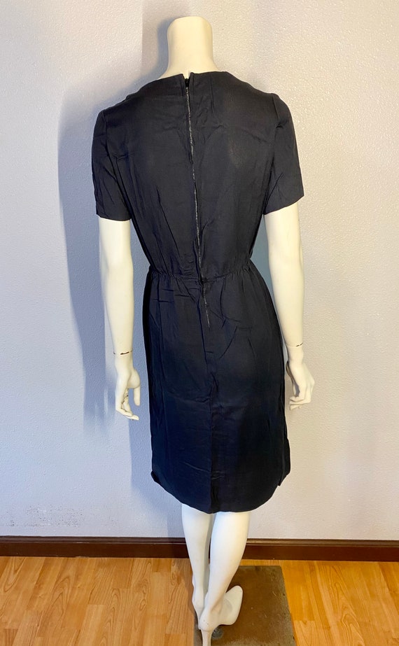 1960's Simple Black Dress, Size Small - image 4