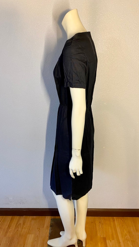 1960's Simple Black Dress, Size Small - image 6