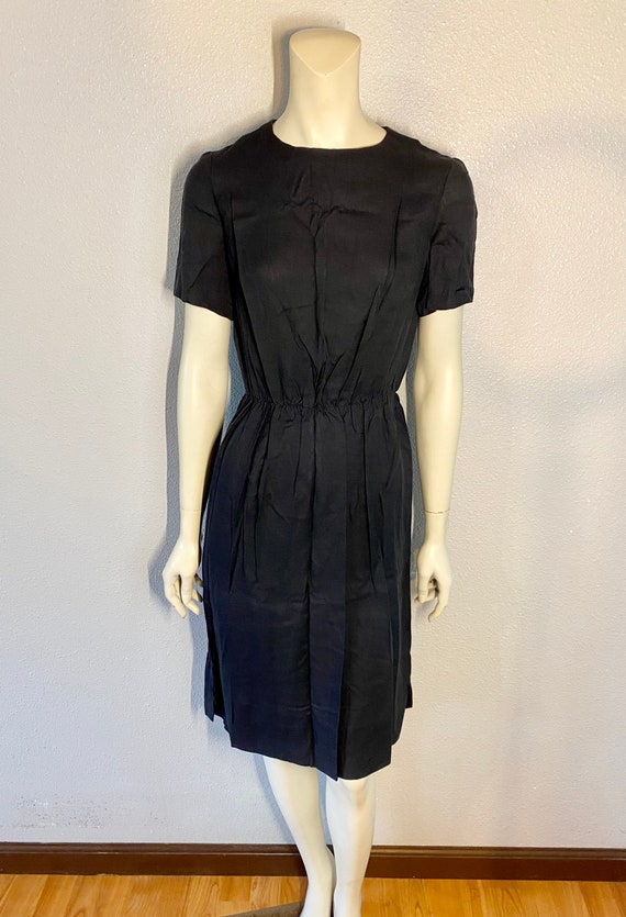 1960's Simple Black Dress, Size Small