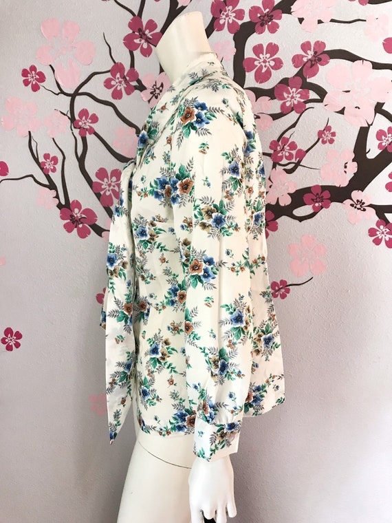 1970s Byblos Floral Silk Blouse