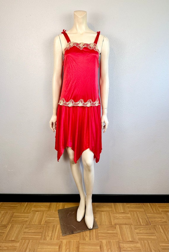 Sweet Red Lace 20's Style Vintage Slip Dress/Costu