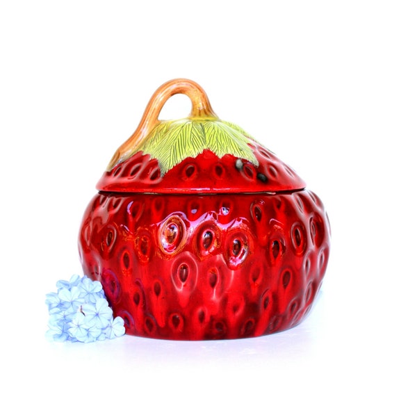 Strawberry Jar, 1970's Ceramic