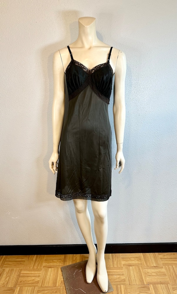 Vintage Full Black Slip By Young American Maid