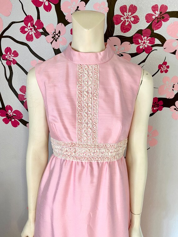 1960's Sweet Vintage Pink Maxi Dress or Gown, OAK - image 4