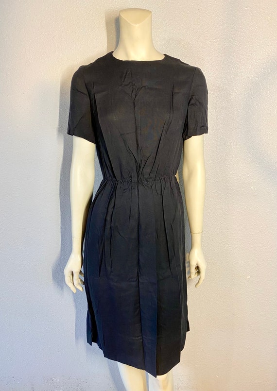 1960's Simple Black Dress, Size Small - image 3