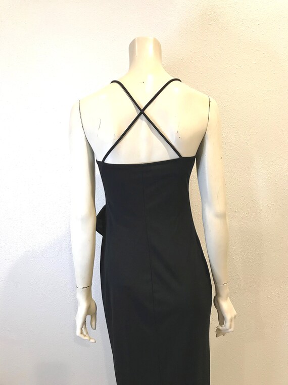 1980's Disco Black Long Dress - image 6