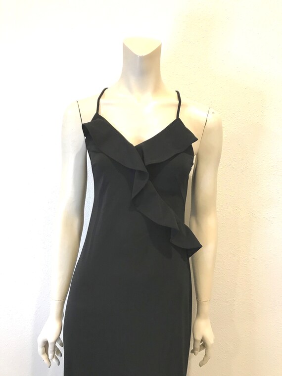 1980's Disco Black Long Dress - image 4