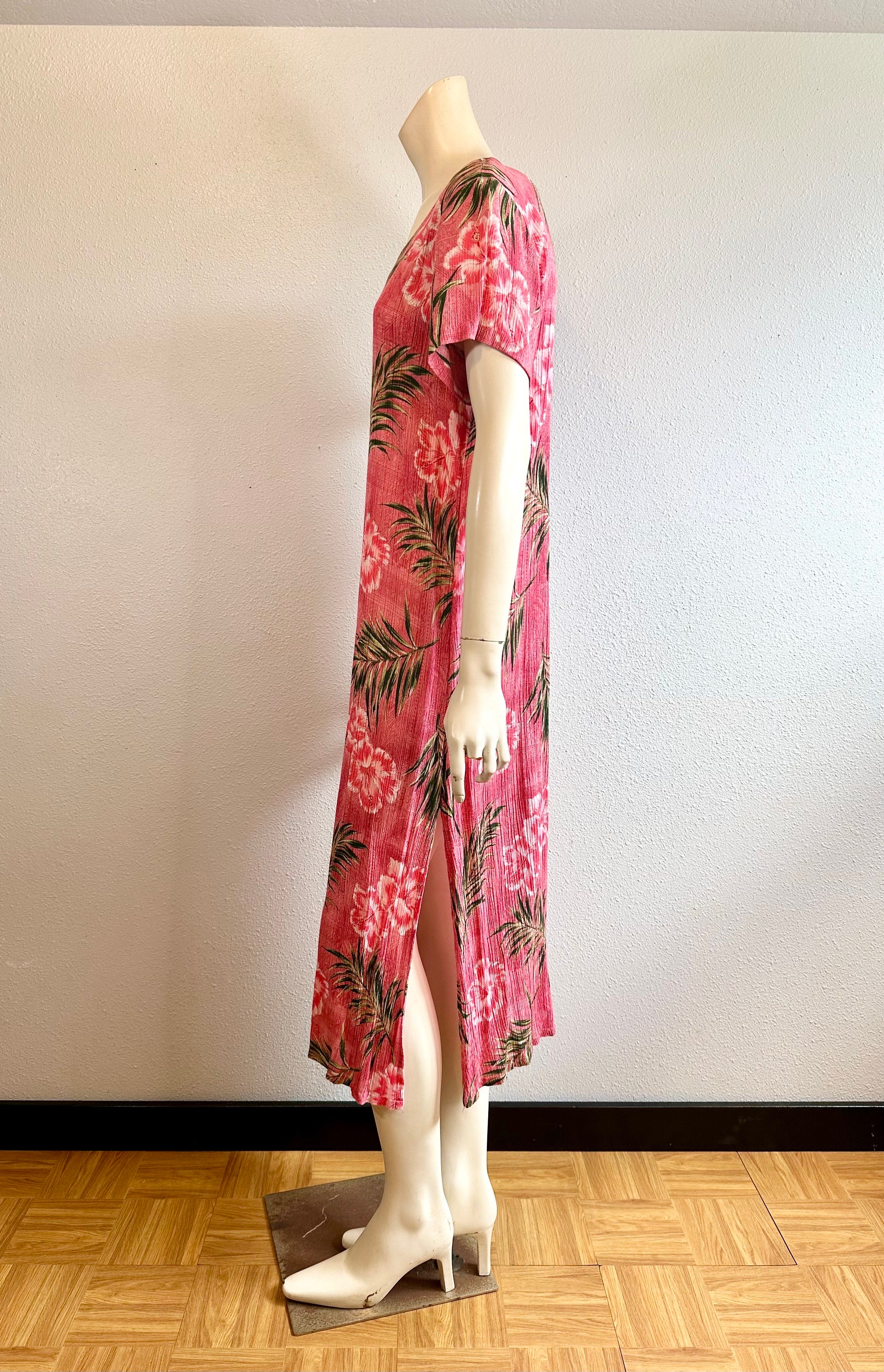 Red And Orange Hibiscus Hawaiian Print Hoodie Dress
