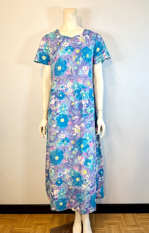 60's/70's Floral Gown, OAK, Small/Medium - image 5