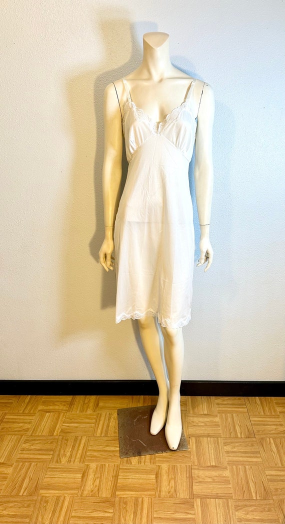 Vintage Full White Slip By Mel-Lin, Size 36