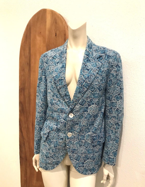 Vintage Hawaiian/Batik Print Blazer