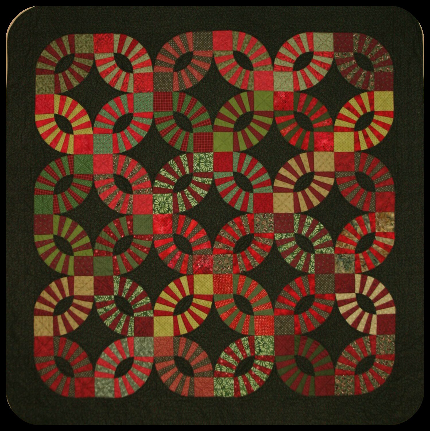 Pickle Dish 7 Points Double Wedding Ring Quilt Templates Quilting Block  Pattern PDF 