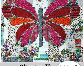 Patrón PDF Winging It Butterfly con plantillas