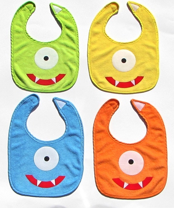 Monster Face Bib.Monster Bib. Monster Theme Birthday. Boy.Girl.Baby Shower Gift. Photo Prop Il_570xn