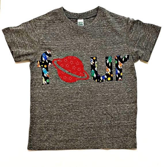 Space Birthday Shirt, Fourth Birthday, 4th Birthday, Space Theme Birthday,4 Year Birthday,Boy, READY TO SHIP Il_570xn
