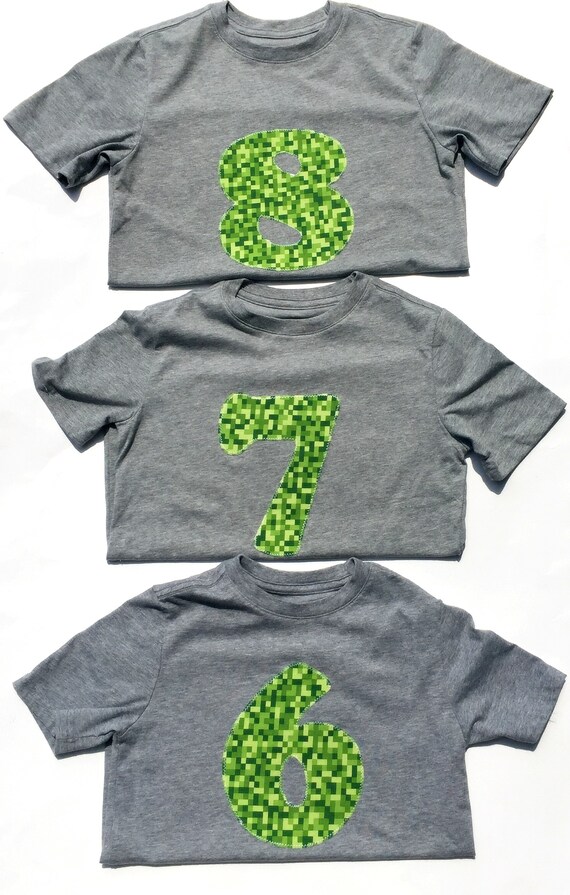 Gaming Shirt, Gaming Party,Minecraft Inspired Birthday Shirt, 6, And 8 Year Old Birthday, 7th, 8th Birthday, Boy, Shirt, READY TO SHIP Il_570xn
