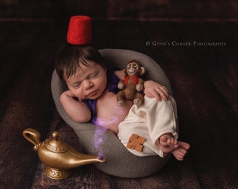 Prince Newborn Infant Halloween Costume Photography Prop for Baby Boy - Baby Street Rat - Babies 1st Halloween Boy Newborn - Arabian Costume