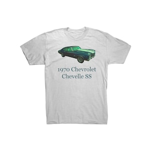 1970 Chevrolet Chevelle SS T-Shirt | Classic Muscle Car Tee | Retro Auto Enthusiast Shirt in White, Gray, or Navy | Sizes S–3XL