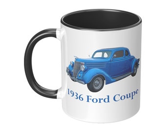Classic 1936 Ford Coupe, 11 oz mug, Car Lover Mug, Car Lover Coffee Mug, Classic Car Coffee Mug, Gift Mug for Car Lovers, Classic Ford Mug