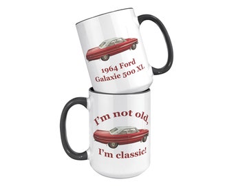 1964 Ford Galaxie 500 XL 15 oz mug, Classic Ford Galaxie, Mug, 1964 Ford Mug, Classic Car Mug, Gift Mug for Classic Car Lovers, 1960s Cars