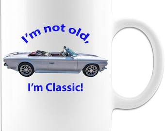 I'm not old, I'm Classic, 1966 Corvair, Chevrolet Corvair, Corvair Convertible Mug, Classic Chevy, Classic Chevrolet, Classic Car Lover Mug