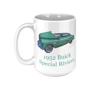 1952 Green Buick Special Riviera Mug – Classic Car Coffee Cup, 15 oz Ceramic for Vintage Auto Collectors & Retro Car Lovers
