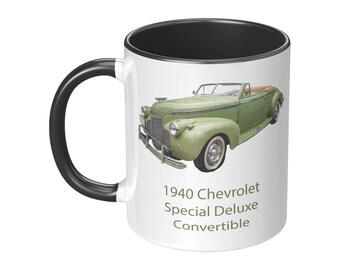 Chevy, Chevrolet, Classic 1940 Chevy, Vintage Convertible, Classic Convertible, Classic Car Coffee Mug, Car Lover Mug, Classic Car Gift Mug