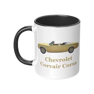 Chevrolet Corvair Corsa Mug, 11 oz ceramic mug, gift mug for dad, gift mug for classic car lovers, Chevy Lovers Mug, Corvair Lovers Mug