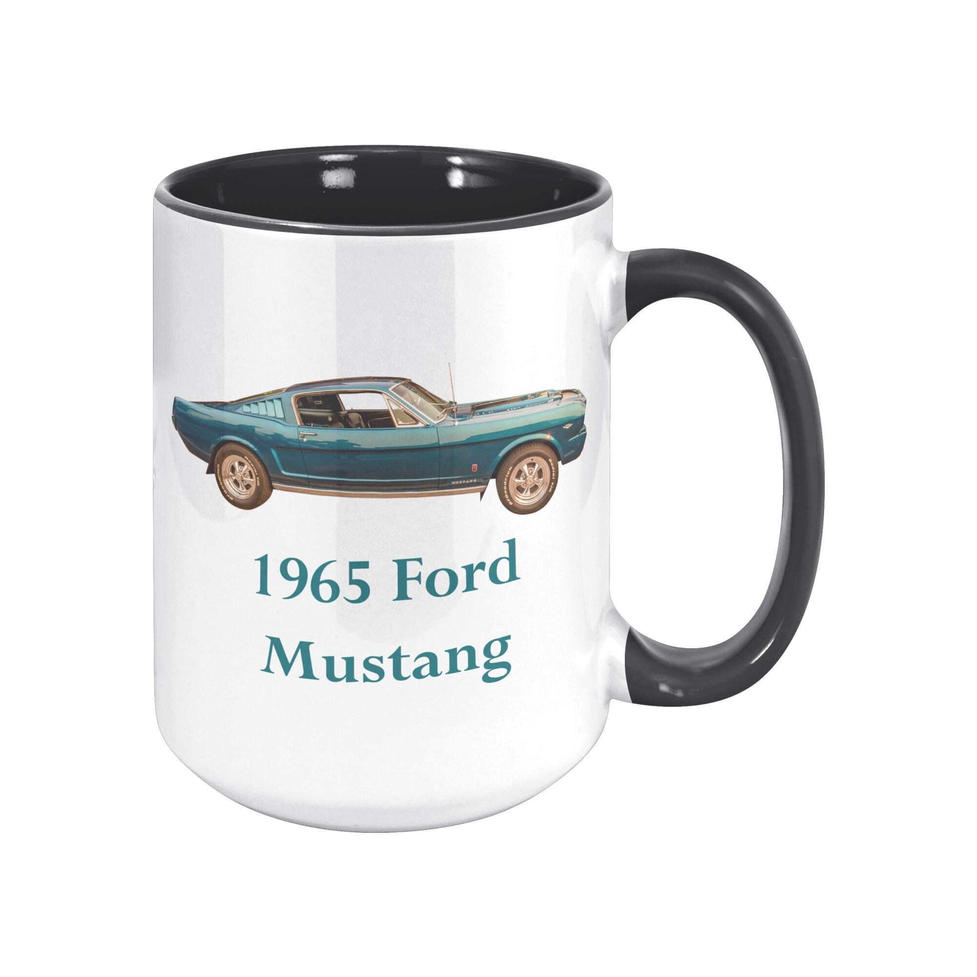 1965 Ford Mustang Fastback Mug - 15 oz mug - Classic Car Lover Gift - Retro  Auto Coffee Cup - Muscle Car Art for Car Enthusiasts