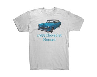 1955 Chevy Nomad T-Shirt, Vintage Car Shirt, Classic Station Wagon Tee, Gift for Car Lovers, Gearhead Clothing, American Muscle Car apparel