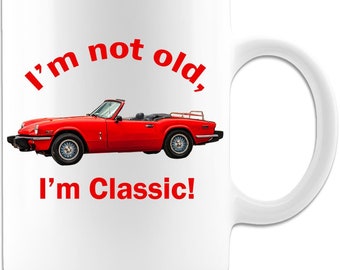 Classic Car Coffee Mug, 1976 Triumph Spitfire,  Sports Car Lover Mug, Car Lover Coffee Mug, Gift mug for Classic Car Lovers, Triumph Lovers