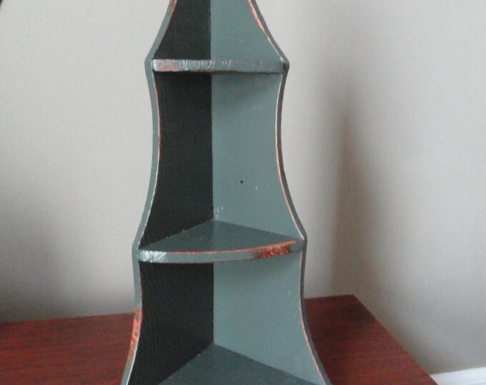 Green Christmas Tree Shaped Corner Shelf Etsy