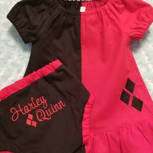 Harley Quinn Childs Peasant Dress Outfit For Any Occasion/ Harley Quinn Outfit/ Peasant Dress Outfit/ Original Harley Quinn Outfit image 4