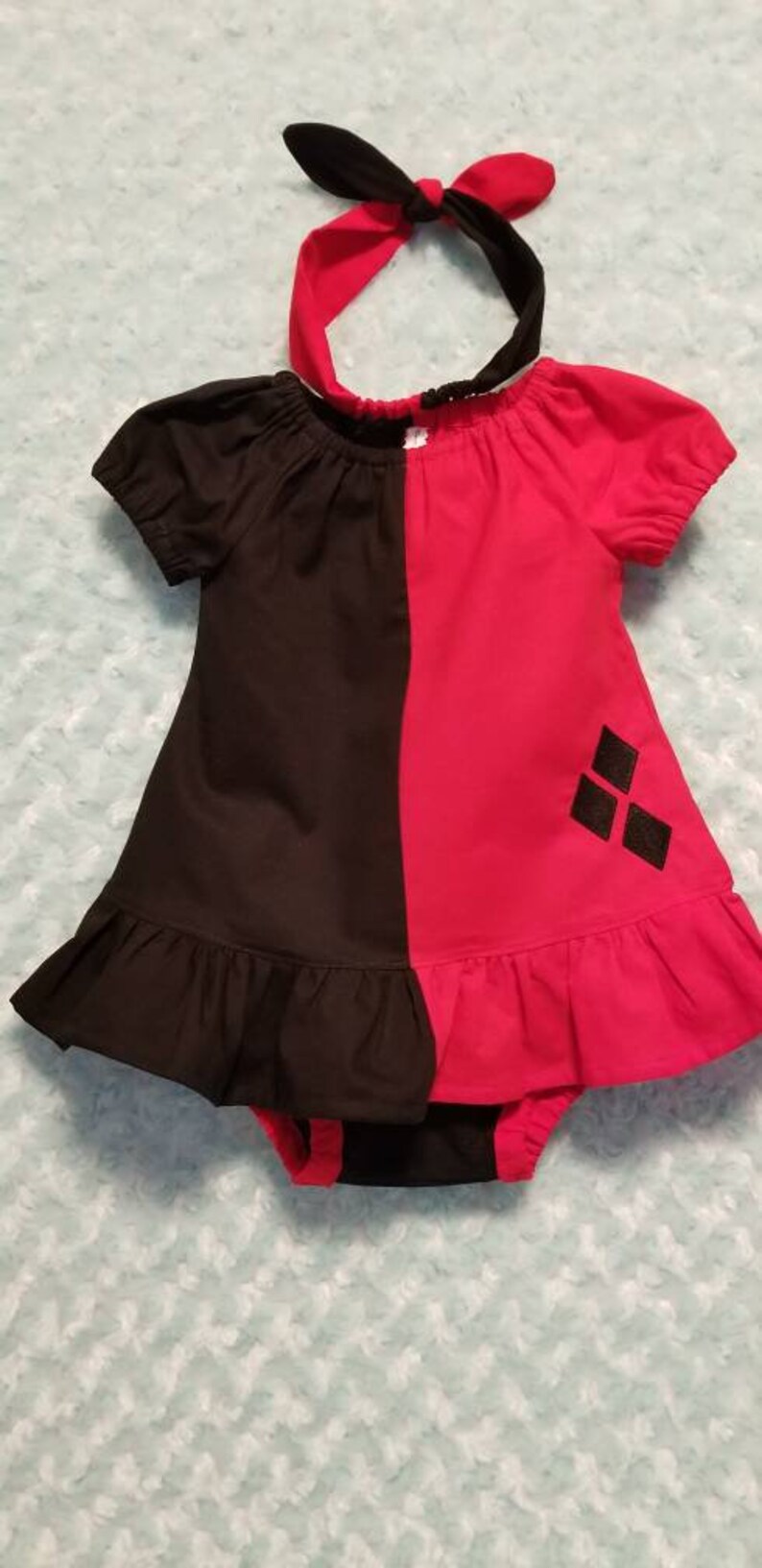 Harley Quinn Childs Peasant Dress Outfit For Any Occasion/ Harley Quinn Outfit/ Peasant Dress Outfit/ Original Harley Quinn Outfit image 3