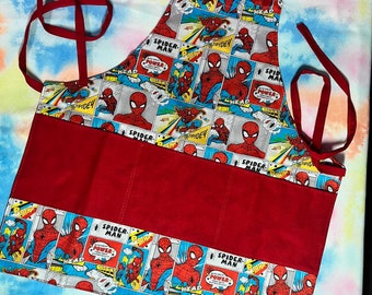 Kids Apron Size 3t-5t SpiderMan  One Of A Kind *Free Shipping*