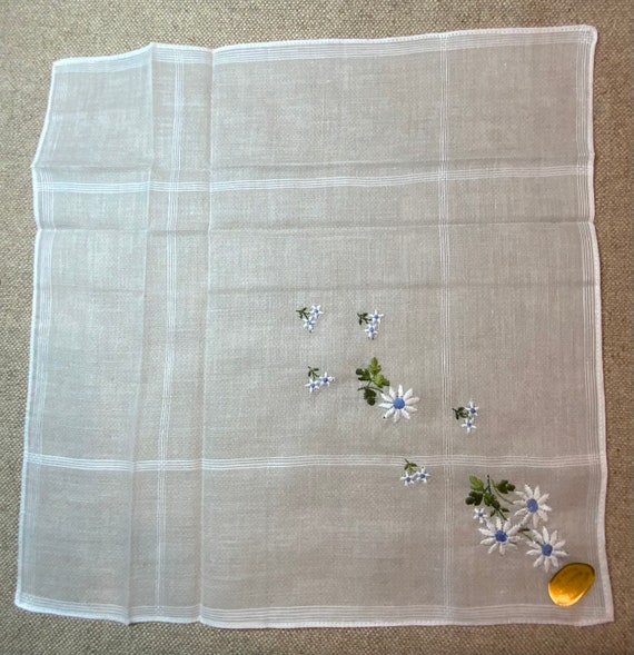 Daisy Handkerchief Embroidered Sheer Batiste Cott… - image 7