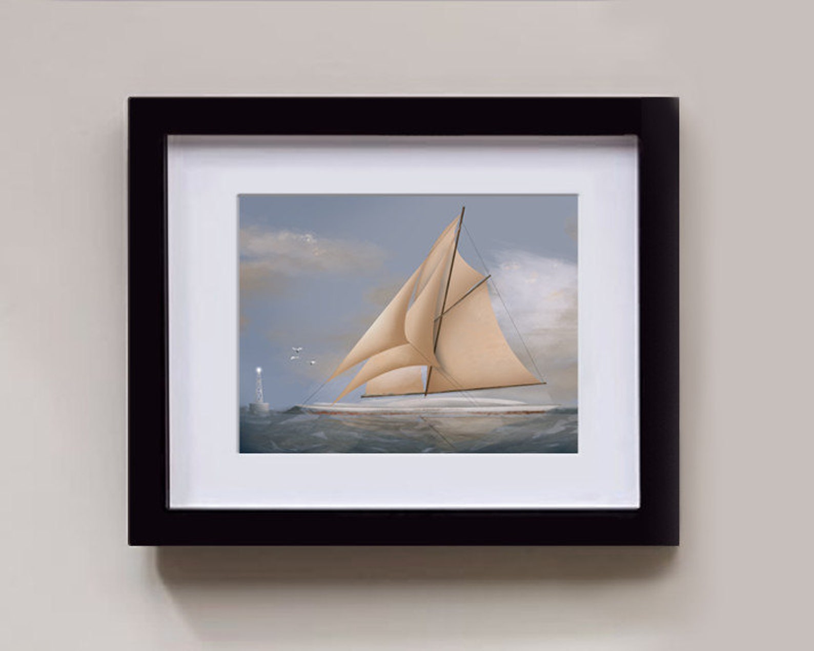 Full Sail Nautical Sailing Ship Schooner Art Painting Etsy
